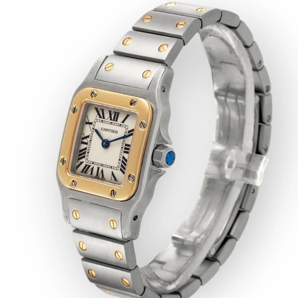 Cartier Santos Small Two-Tone Steel & 18k Gold Quartz Watch - Picture 2 of 2